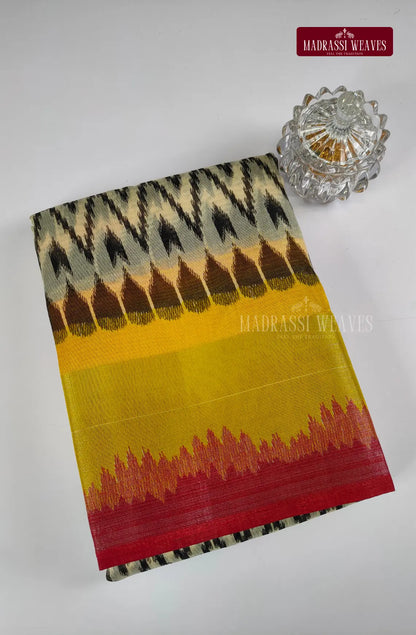 Chavron Pattern Rayon Blend Saree