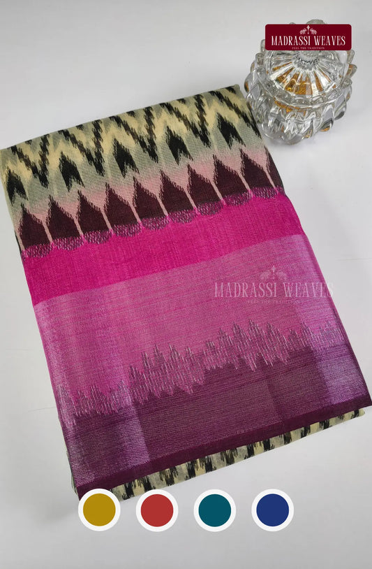 Chavron Pattern Rayon Blend Saree