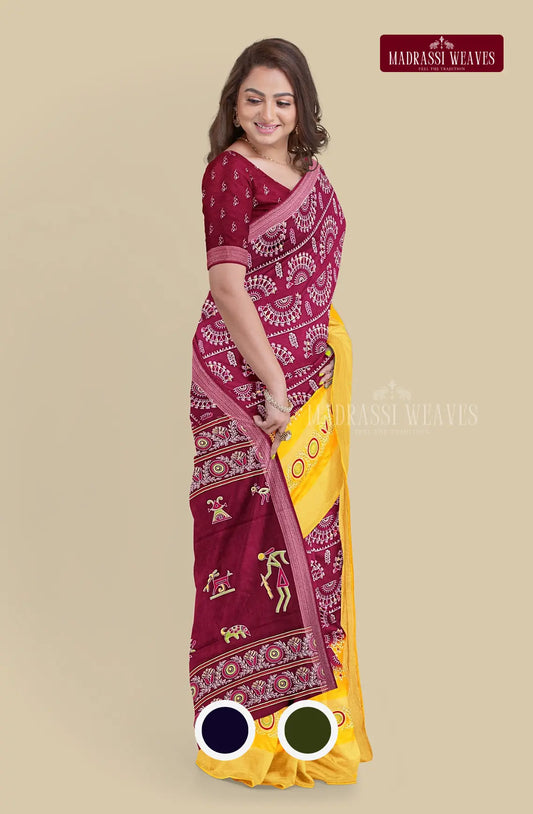 Cotton and Muslin Blended Tribal Saree