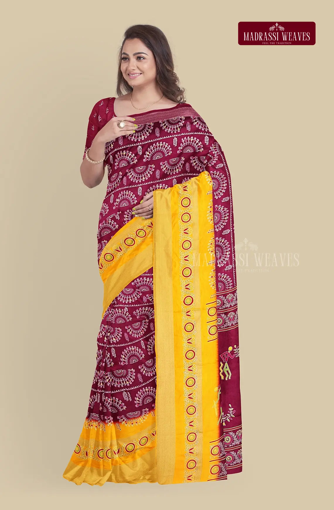 Cotton and Muslin Blended Tribal Saree