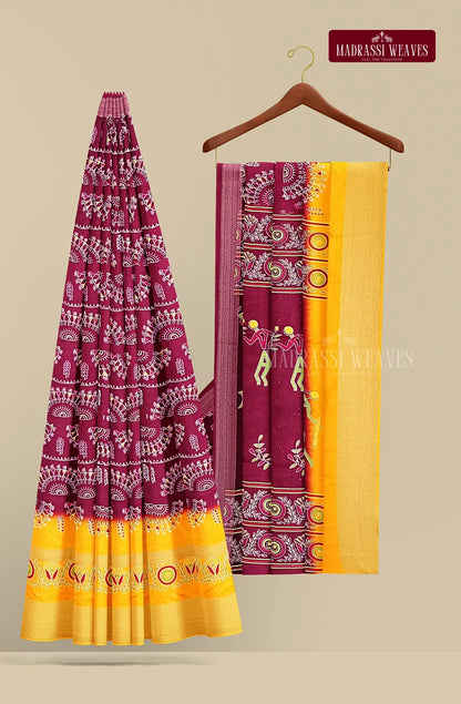 Cotton and Muslin Blended Tribal Saree