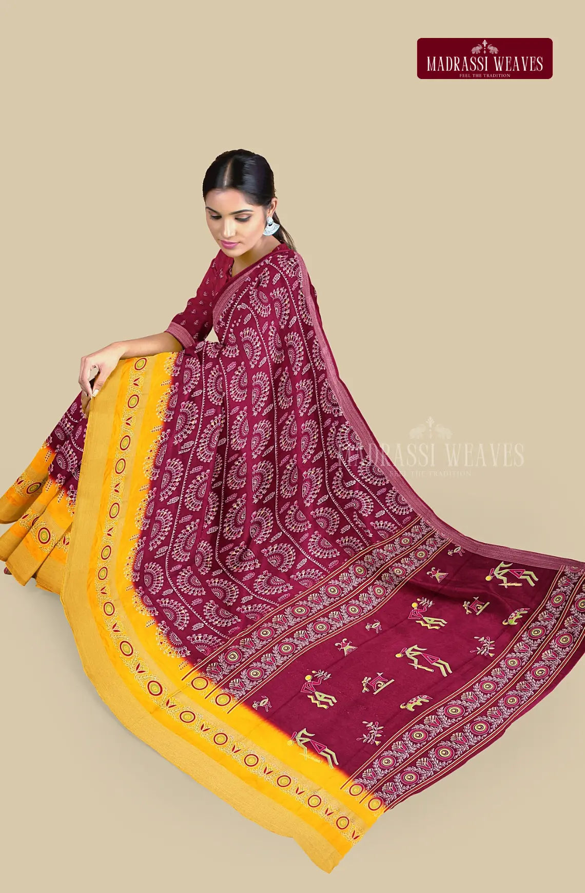 Cotton and Muslin Blended Tribal Saree