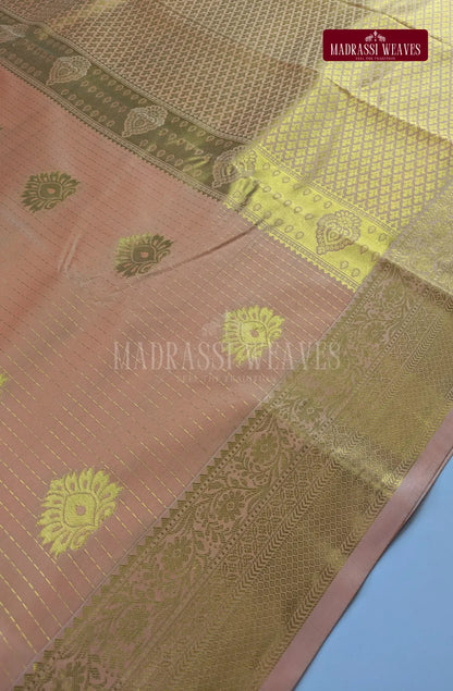 Premium Couple Combo Set with Gold Zari - Peach