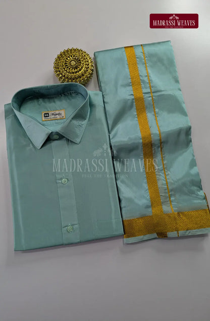 Premium Couple Combo Set with Gold Zari - Rama