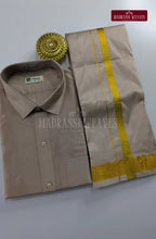 Premium Couple Combo Set with Gold Zari - Sandstone