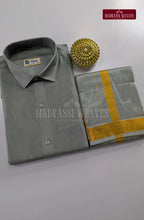 Premium Couple Combo Set with Gold Zari - Steel Grey