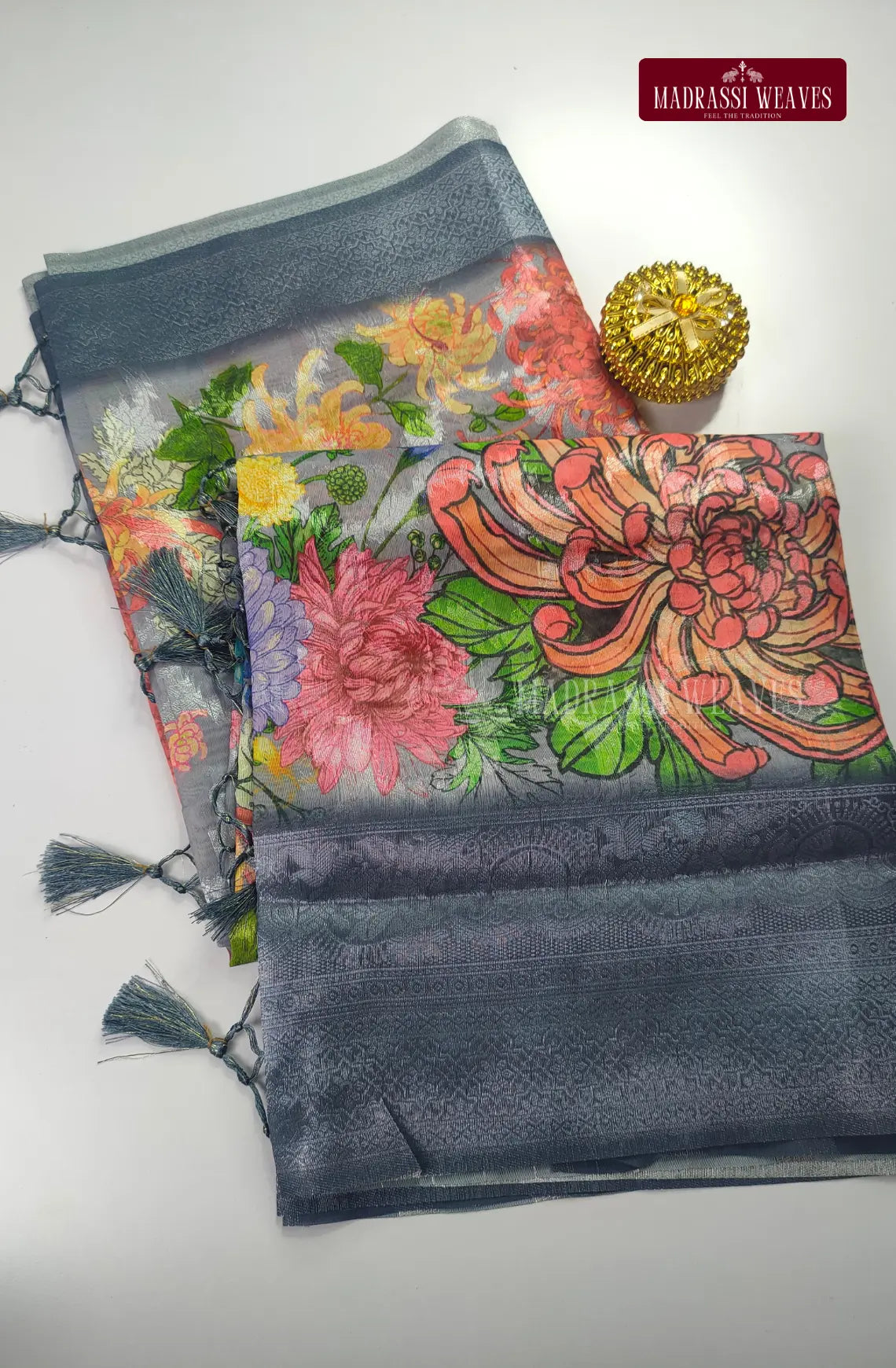Digital Burberry Silk Saree