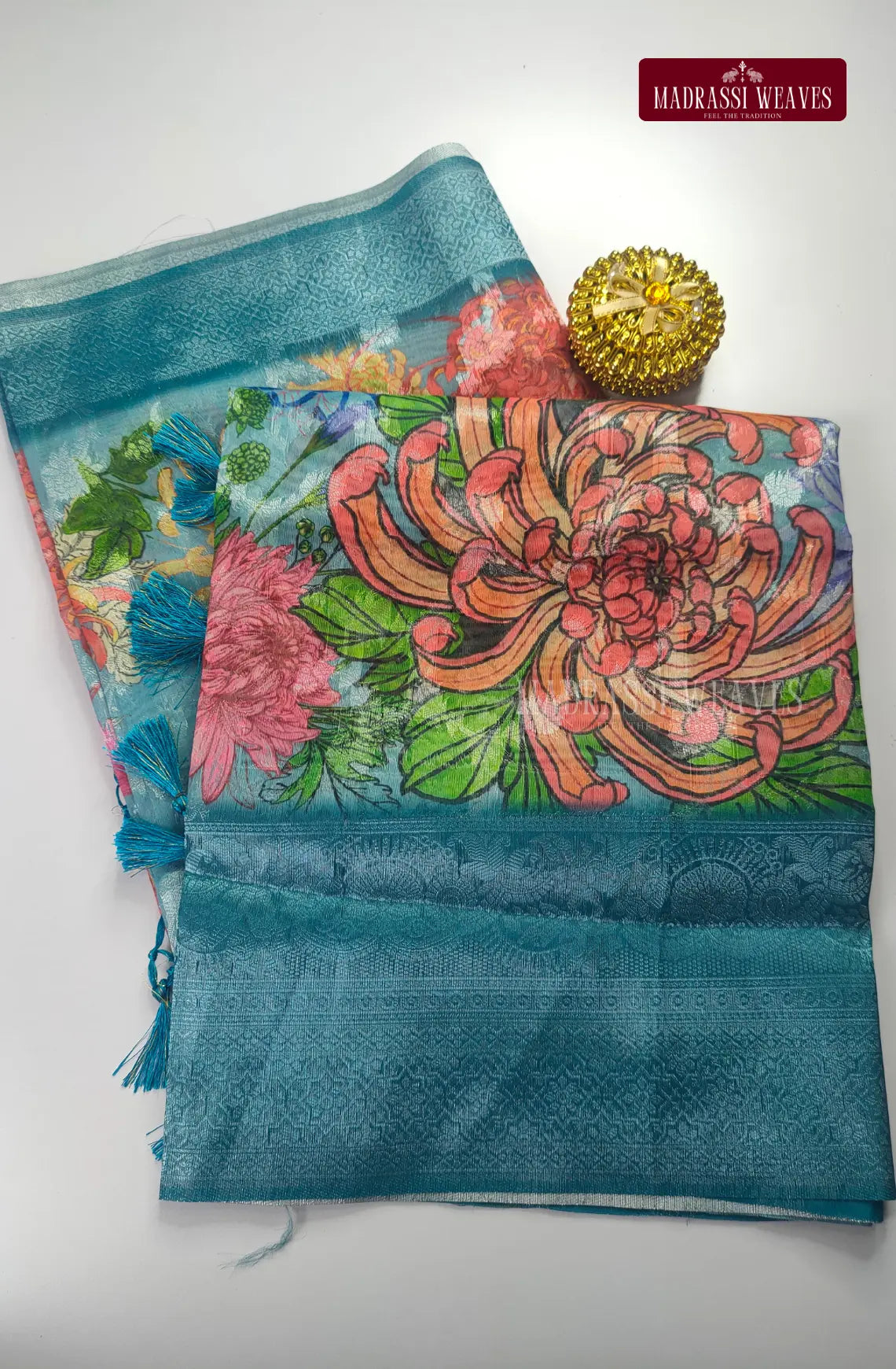 Digital Burberry Silk Saree