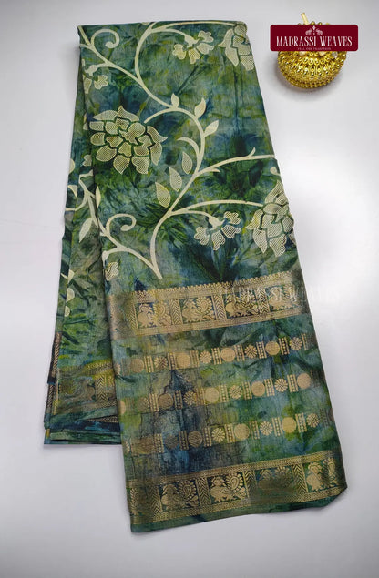 Dola Gap Border Floral Print Saree