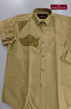 Aari Work Men's Shirt Only (Hand Crafted) - (DESPATCH TIME 15 DAYS)- Beige
