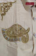 Aari Work Men's Shirt Only (Hand Crafted) - (DESPATCH TIME 15 DAYS)- Beige