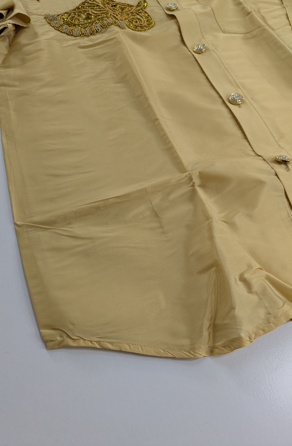 Aari Work Men's Shirt Only (Hand Crafted) - (DESPATCH TIME 15 DAYS)- Beige