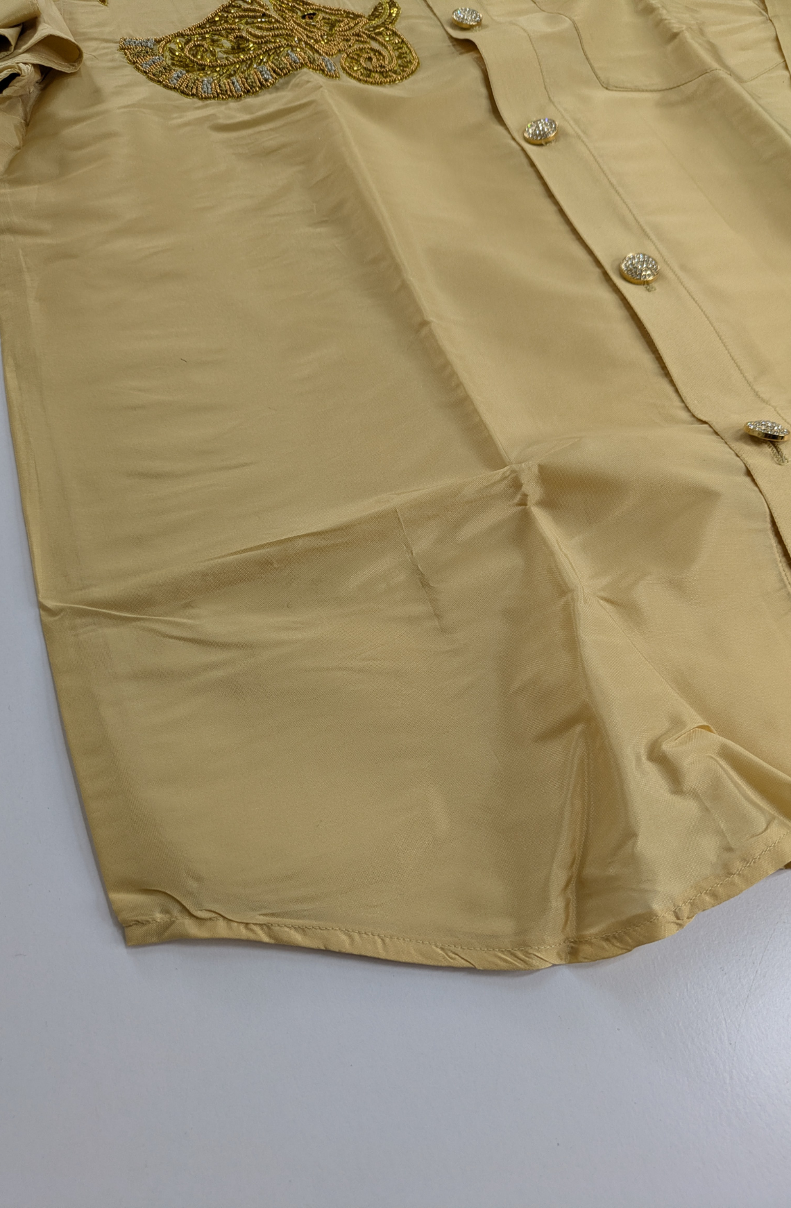 Aari Work Men's Shirt Only (Hand Crafted) - (DESPATCH TIME 15 DAYS)- Beige