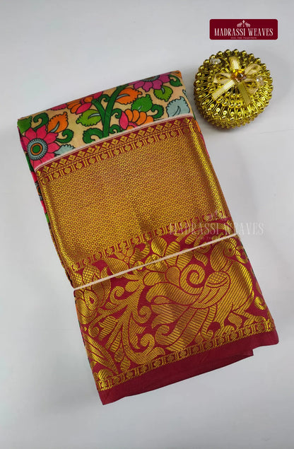 Elite Kalamkari Saree - Multi Colour