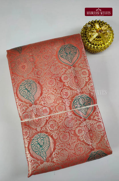 Elite Kanchivaram Bridal Silk Saree - Pastel Peach