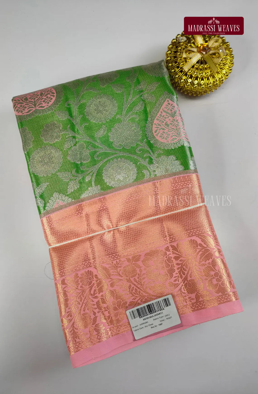 Elite Kanchivaram Bridal Silk Saree - Parrot Green