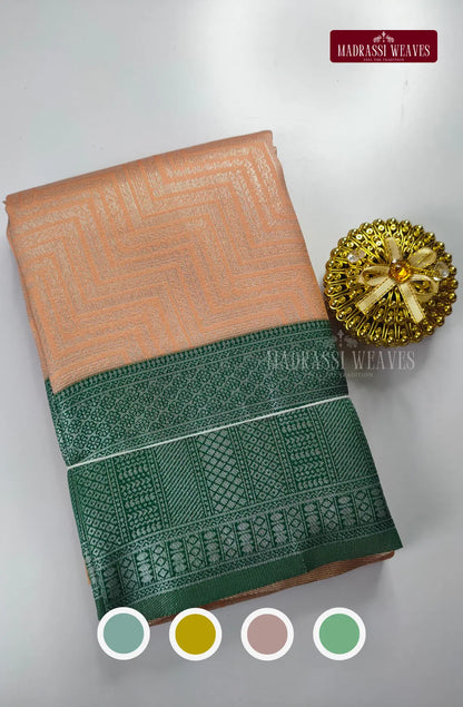 Embossed Semi Kanchi Silk Saree
