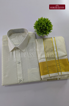 Embossed Elite Dhoti Set - Off White
