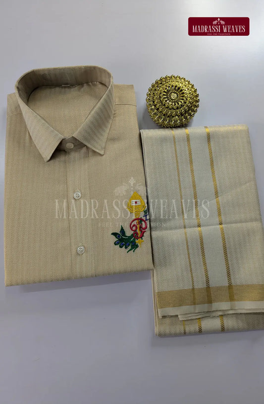 Embroidery Dhoti Set – Lord Murugan Design