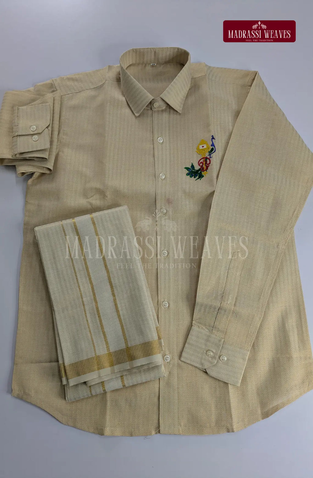 Embroidery Dhoti Set – Lord Murugan Design