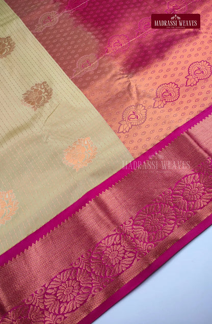 Ethnic Kanchi Semi Silk Butta Saree - Off White