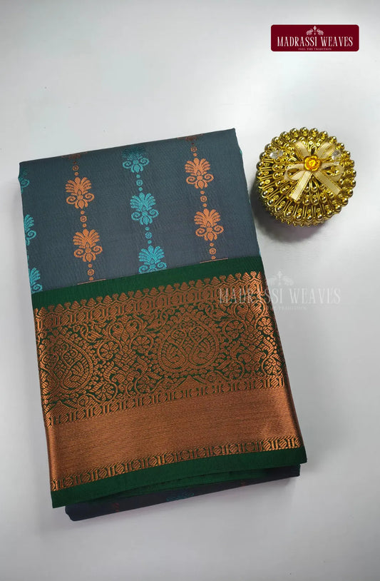 Ethnic Kanchi Semi Silk Butta Saree - Grey