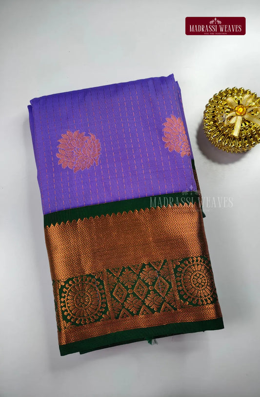 Ethnic Kanchi Semi Silk Butta Saree - Lavender