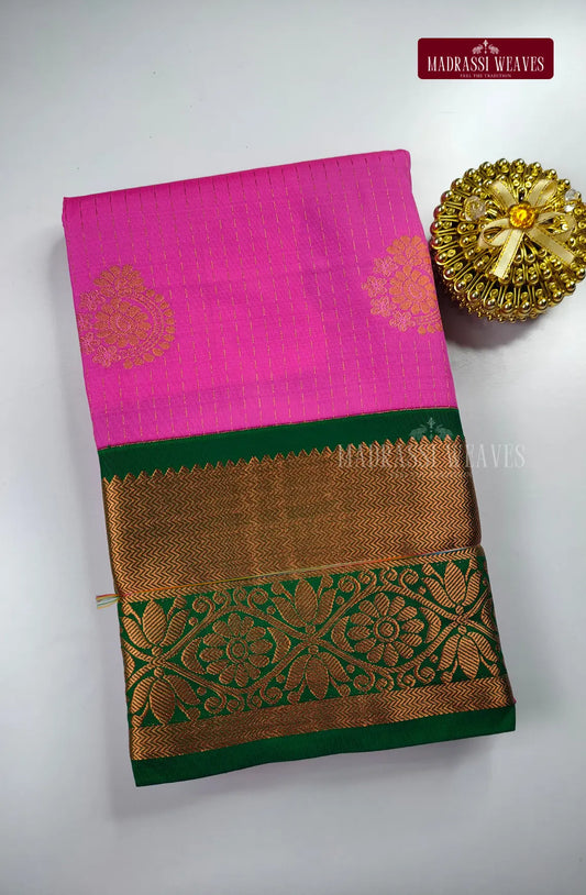 Ethnic Kanchi Semi Silk Butta Saree - Pink