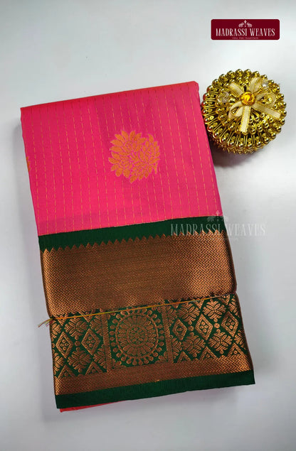 Ethnic Kanchi Semi Silk Butta Saree - Rose