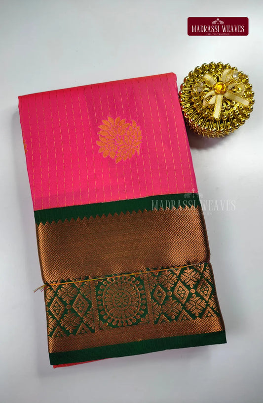 Ethnic Kanchi Semi Silk Butta Saree - Rose