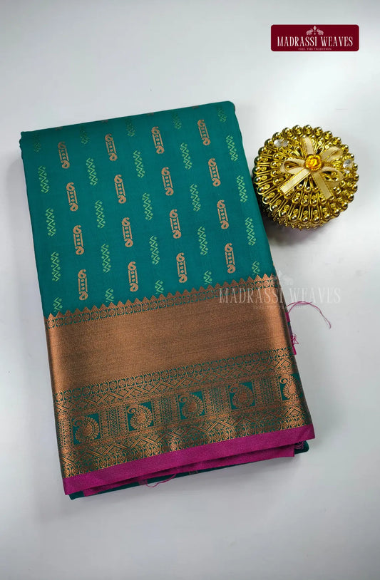 Ethnic Kanchi Semi Silk Butta Saree - Sapphire