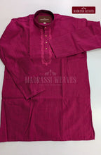 Ethnic Men's Cotton Kurta and Dhoti Set - Burgundy