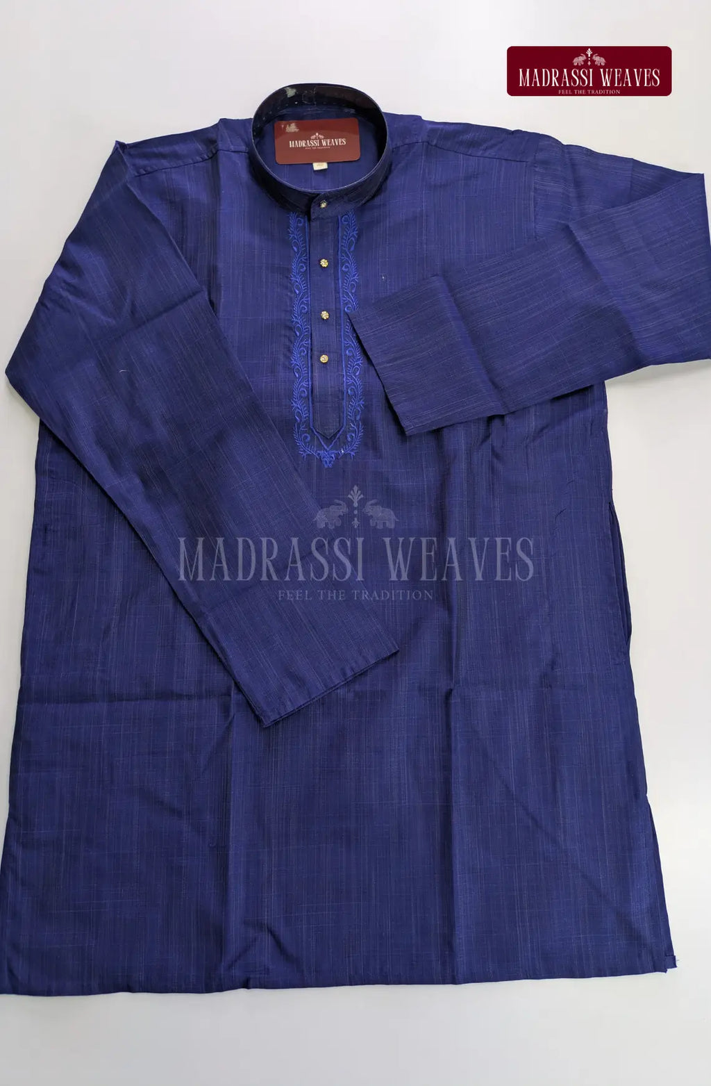Ethnic Men's Cotton Kurta and Dhoti Set - Royal Blue