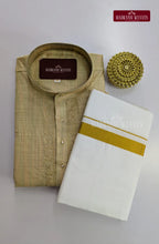 Ethnic Men's Cotton Kurta and Dhoti Set - Tussar