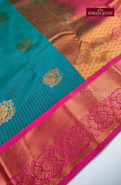 Ethnic Kanchi Semi Silk Butta Saree - Rama