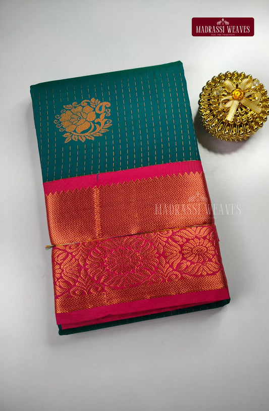 Ethnic Kanchi Semi Silk Butta Saree - Rama