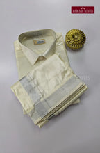 Father Son Combo Japan Silk Dhoti Set - Off White