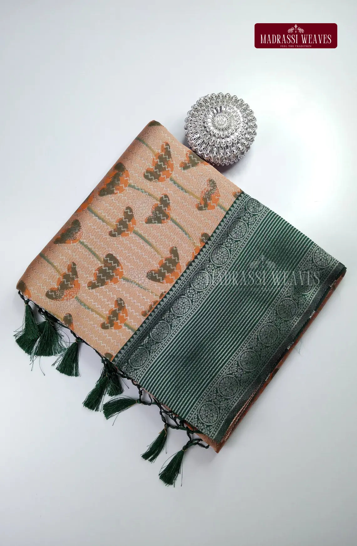 Floral Printed Soft Kathan Tussar Silk Saree