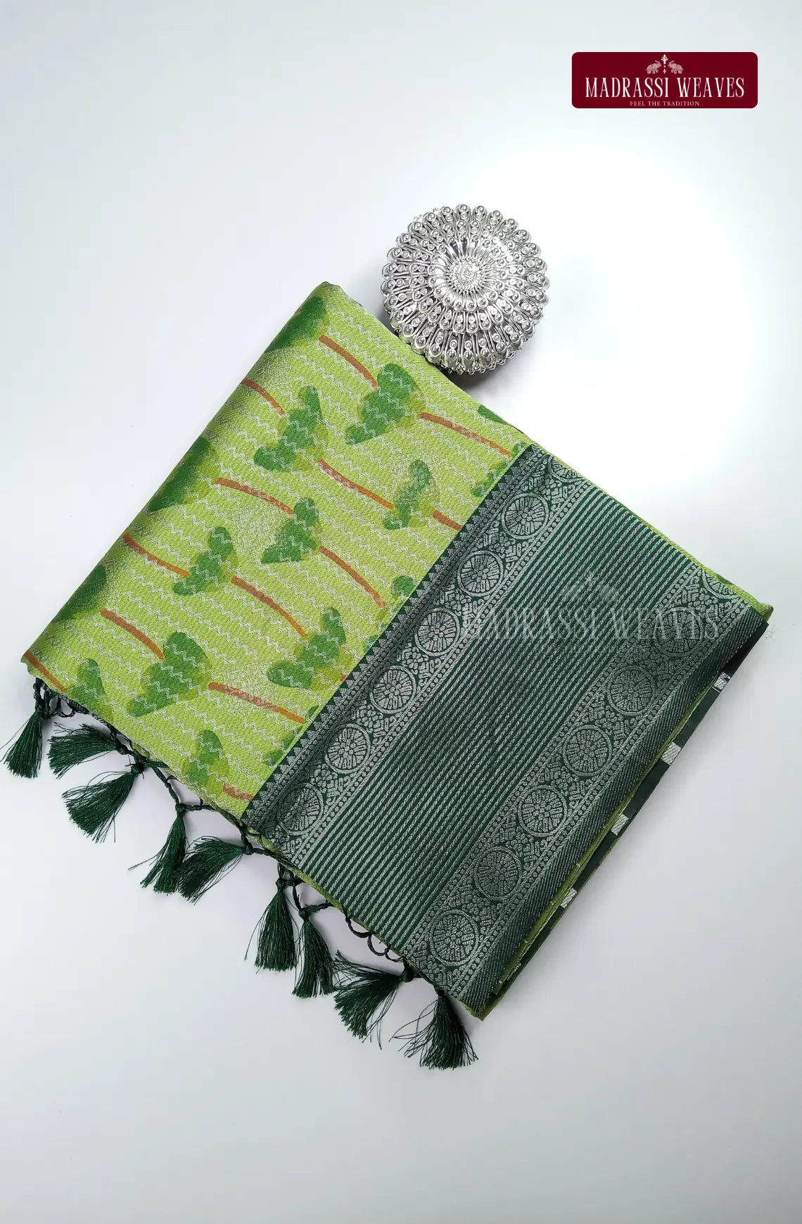 Floral Printed Soft Kathan Tussar Silk Saree