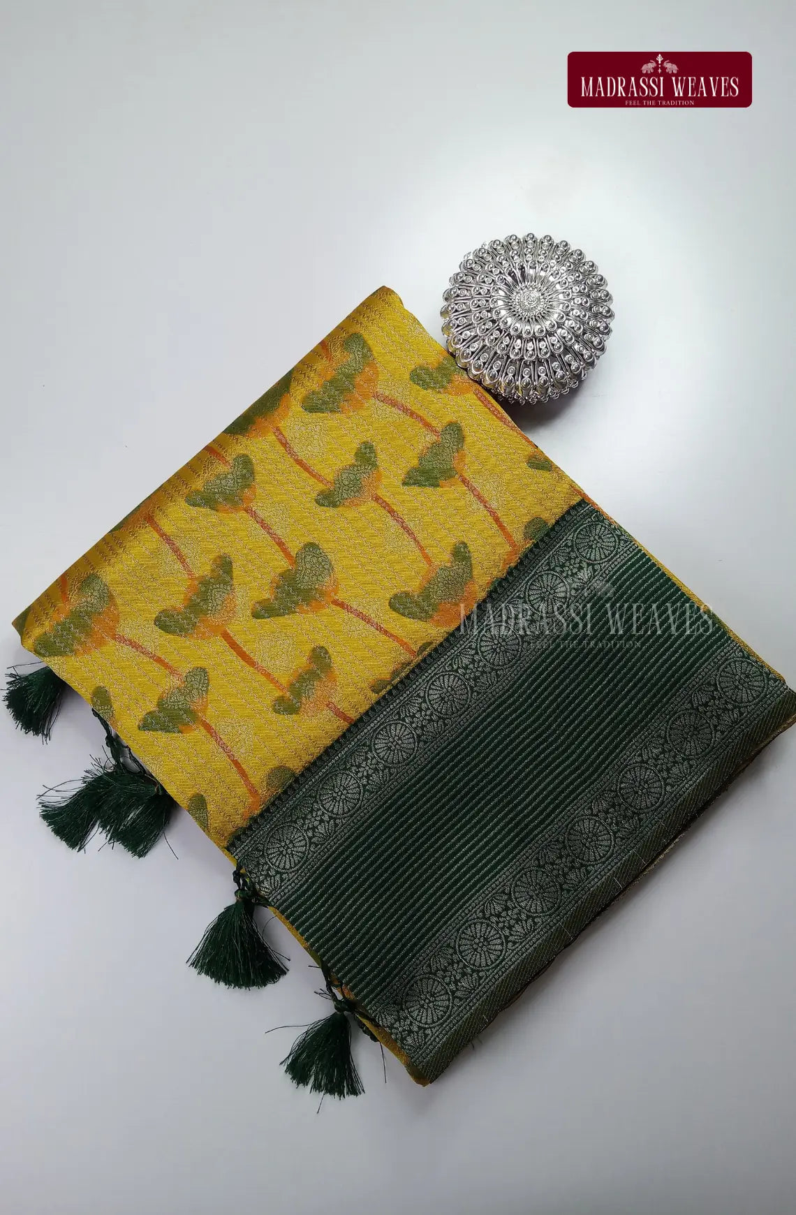 Floral Printed Soft Kathan Tussar Silk Sareee