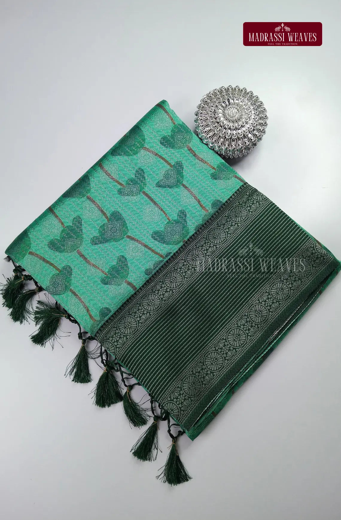 Floral Printed Soft Kathan Tussar Silk Sareee