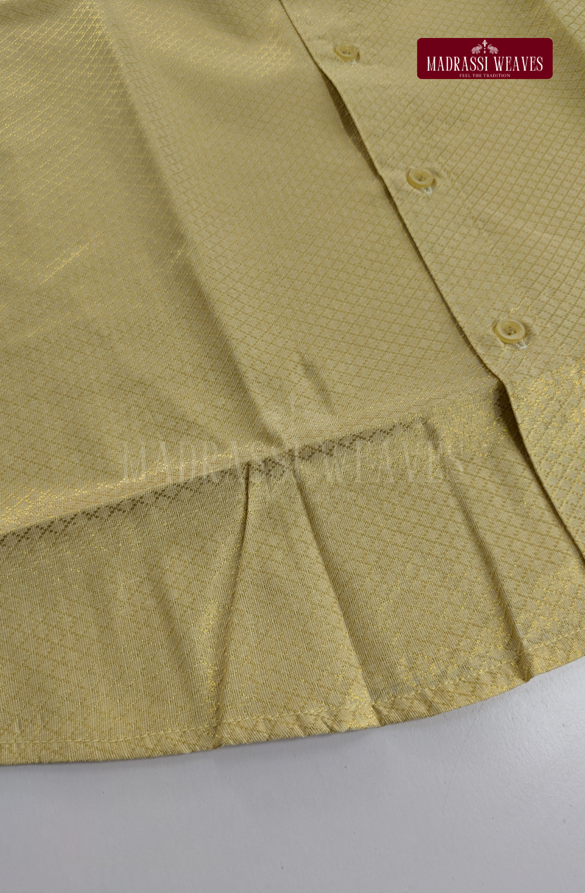 Premium Art Silk Tissue Brocade Dhoti Set- Gold Eye
