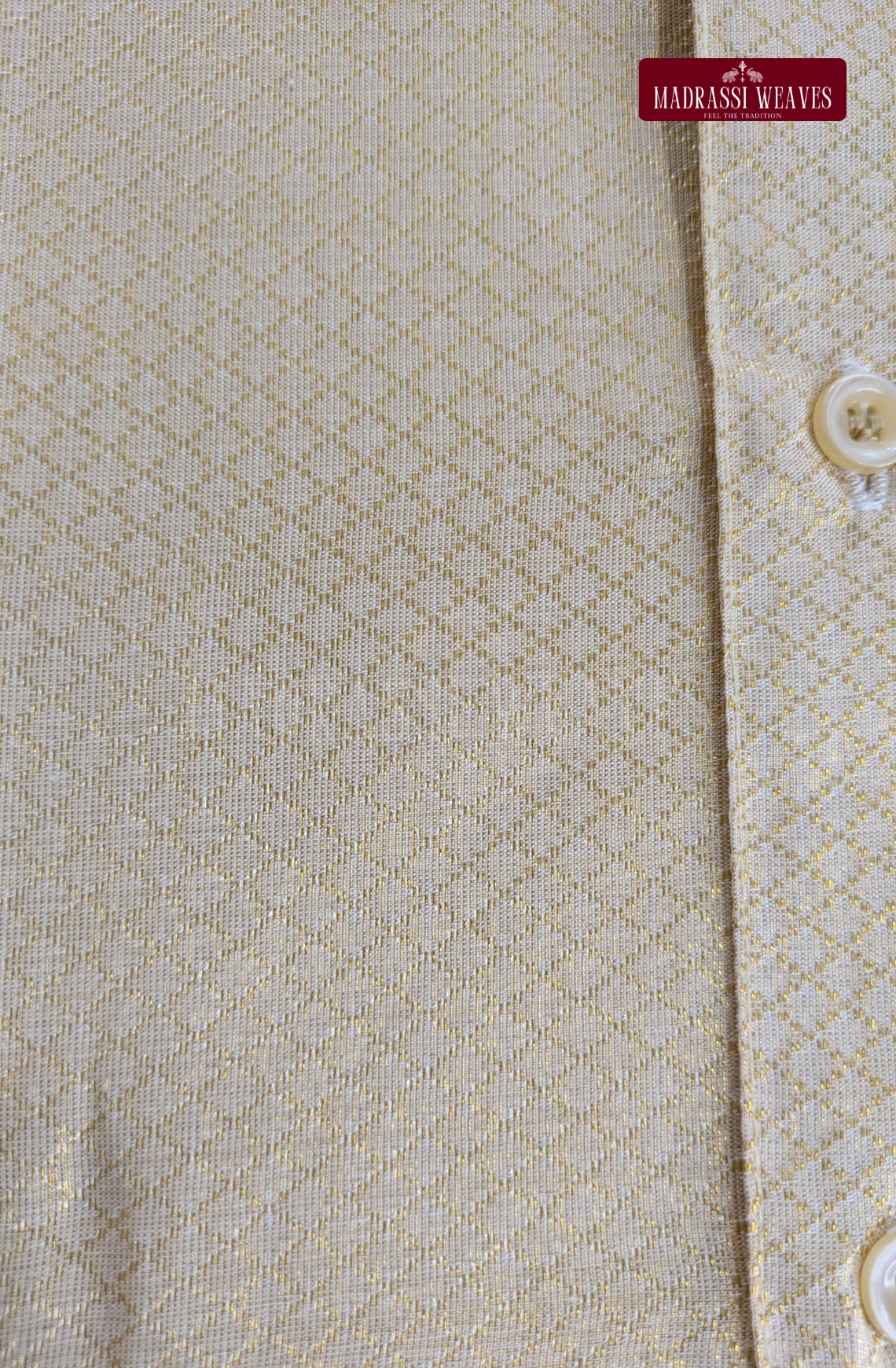 Premium Art Silk Tissue Brocade Dhoti Set- Gold Eye