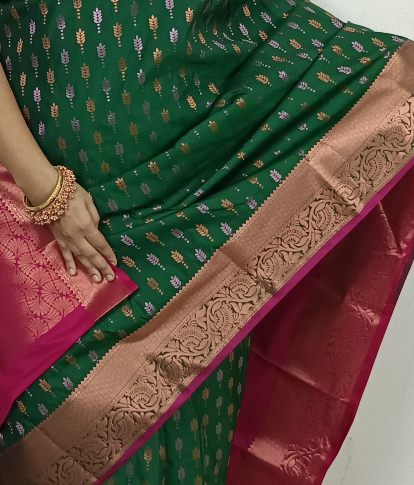 Kanchi Semi Silk Sarees - Green