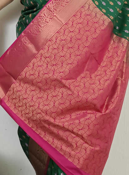 Kanchi Semi Silk Sarees - Green