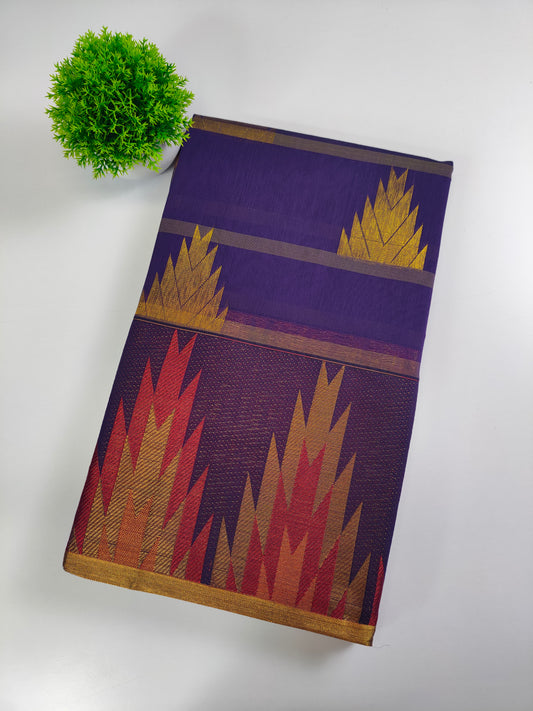 Premium Cotton Saree with Zari Woven Border