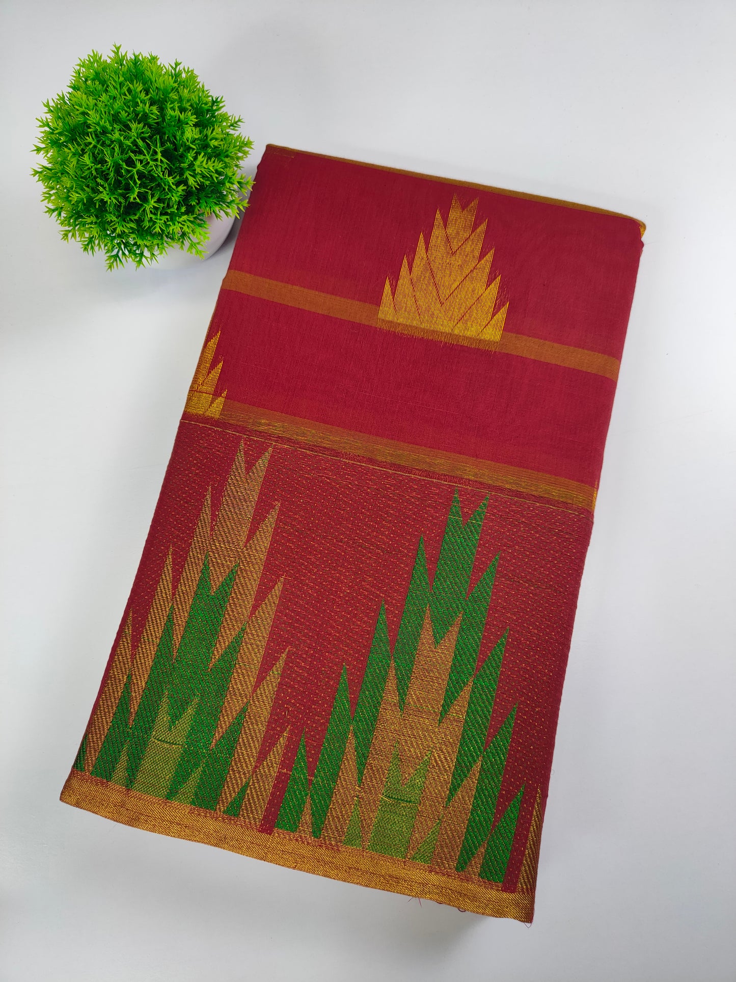 Premium Cotton Saree with Zari Woven Border