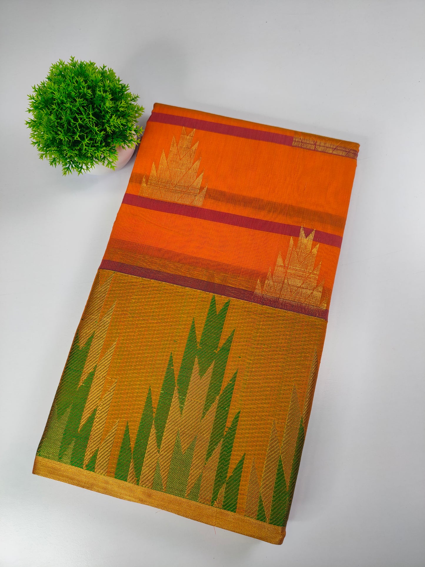 Premium Cotton Saree with Zari Woven Border