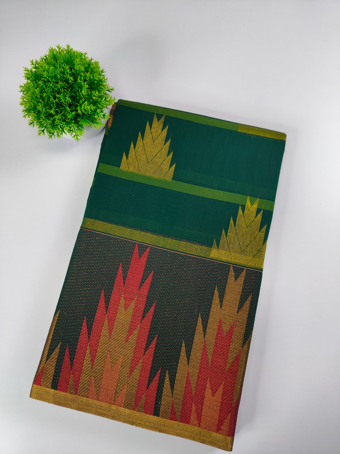 Premium Cotton Saree with Zari Woven Border