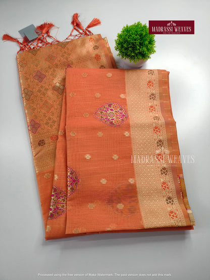 Exclusive Premium Linen With Meena Work Sarees